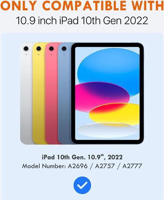 Alt view image 2 of 5 - MoKo Keyboard Case for iPad 10th Generation Case with Keyboard, iPad 10th Generation Keyboard with Pencil Holder, Multi-Angle Detachable Bluetooth Keyboard for iPad 10th Generation, White