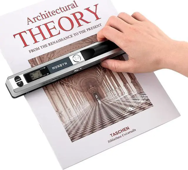 Alt view image 2 of 5 - MUNBYN Portable Scanner, Photo Scanner for A4 Documents Pictures Pages Texts in 900 DPI Silver and Hard Travel Case for Iscan