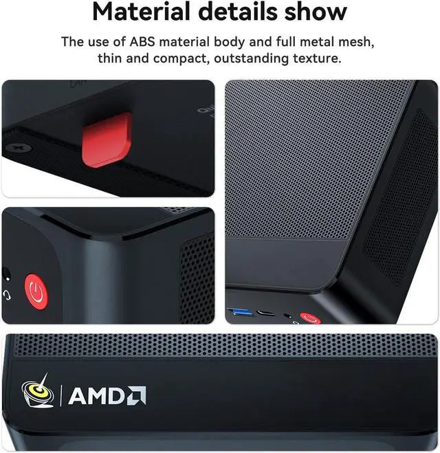 Alt view image 3 of 5 - Beelink SER5 Pro Mini Computers| Mini PC AMD Ryzen 7 5800H, 32GB DDR4 3200Mhz&1TB M.2 2280 NVMe SSD, Triple 4K UHD Display/WiFi 6/Buletooth 5.2/Gaming PC/GTA-V/Fall Guys/CS:GO