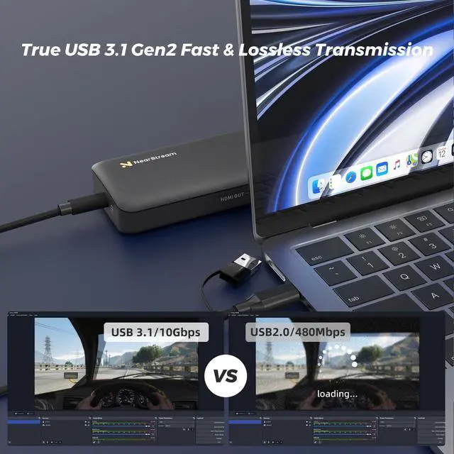 Alt view image 4 of 5 - NearStream CCD30 USB 3.1 Video Capture Card for Streaming or Recording in 4K60FPS HDR10 or 1080P60FPS HDR10 with Ultra-Low Latency, Compatible with Xbox Series X/S, Xbox One, PS5, PS4/Pro, PC/Mac