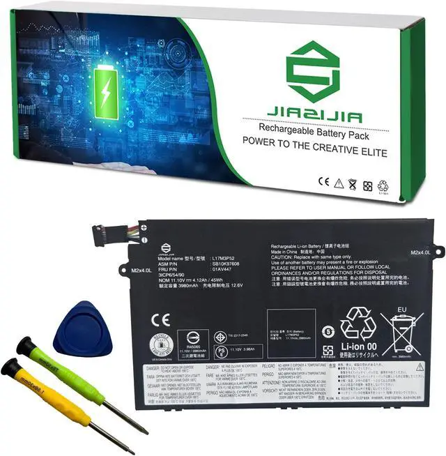 Main image of JIAZIJIA 01AV447 L17M3P52 SB10K97608 Laptop Battery Replacement for Lenovo ThinkPad E480 E485 E495 E580 E585 E490 E590 E595 E14 E15 Series 01AV445 L17L3P51 01AV448 L17C3P51 01AV446 L17M3P51 11.1V 45Wh