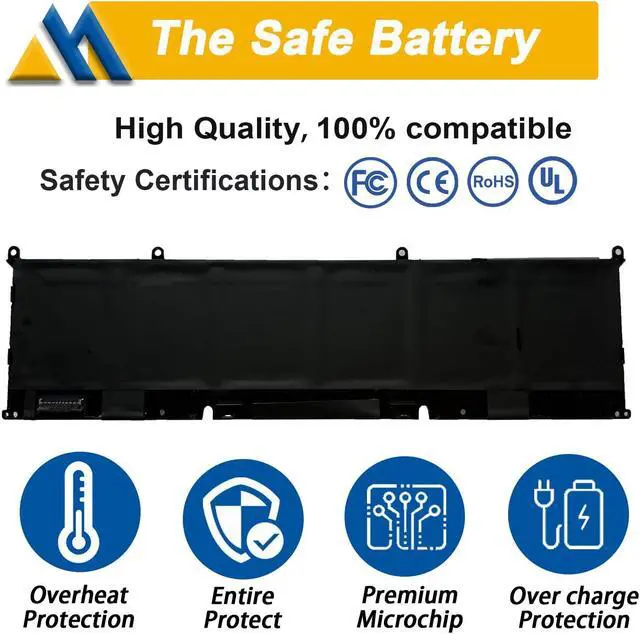 Alt view image 3 of 5 - Mobik 86Wh 69KF2 6-Cell Battery Replacement for Dell XPS 15 9500 9510 9520 G15 5510 5511 5515 5520 5521 Precision G5 G7 G16 M15 R3 R4 R5 R6 R7 M17 R3 R4 Inspiron 7510 7610 7620 P87F P91F 8FCTC 11.4V
