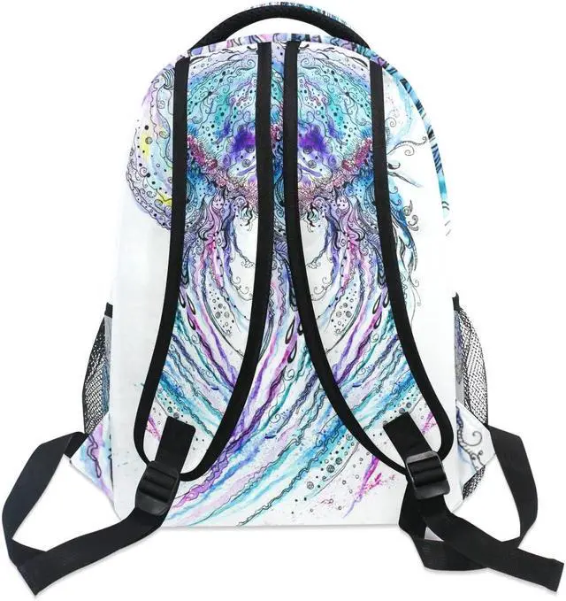 Alt view image 5 of 5 - Ocean Jellyfish School Backpack Bookbag for Boys Girls Teens Casual Travel Bag Computer Laptop Daypack