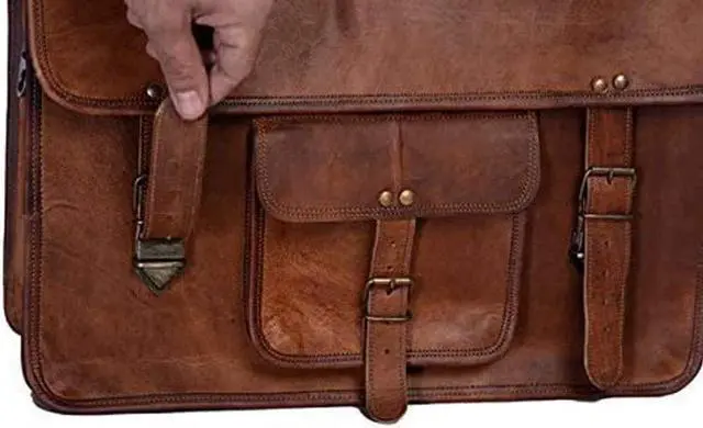 Alt view image 5 of 5 - Leather briefcase for men 18 inch laptop messenger bag office satchel computer bag for men and women (16 INCH)