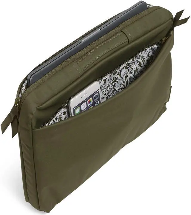 Alt view image 2 of 4 - Vera Bradley Women's Cotton Laptop Organizer, Climbing Ivy Green, One Size
