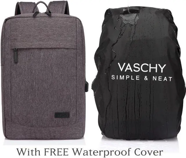 Alt view image 2 of 5 - VASCHY Business Laptop Backpack for 17 inch Computer With USB Charging Cable