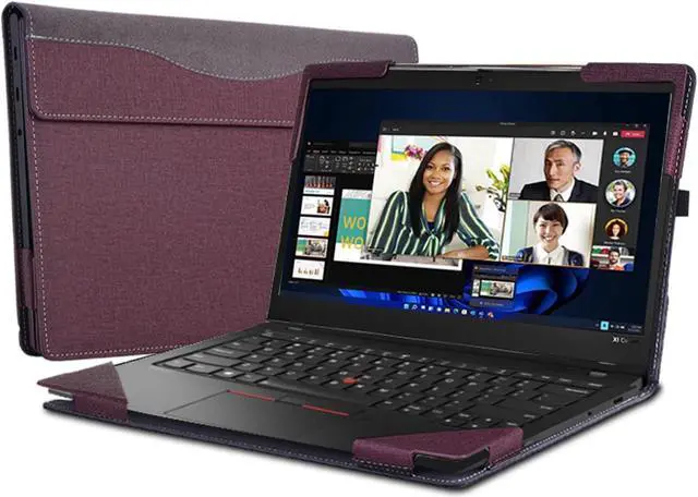 Main image of Laptop Cover for Lenovo ThinkPad X1 Carbon Gen 9 ThinkPad X1 Carbon Gen12/10/11/ X1 Yoga gen 6/7/8 case 2023 All-Inclusive Drop-Proof Case 14" PU Leather Inner Pocket Cover (Wine red)
