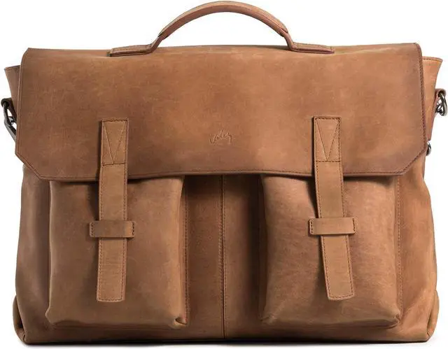 Alt view image 2 of 5 - VELEZ Brown Top Grain Leather Messenger + Crossbody Bag for Men