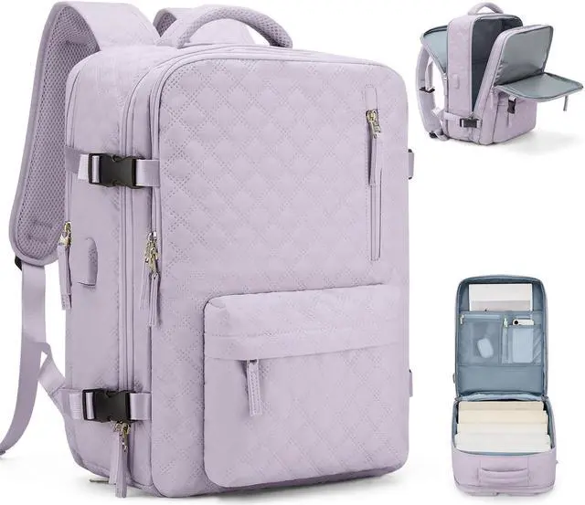 Main image of VGCUB Large Travel Backpack for Women Men, Carry on Backpack Airline Approved Gym Backpack Waterproof Business Laptop Daypack,Purple