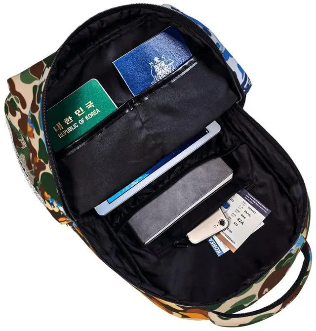 Alt view image 5 of 5 - Vkaxopt Backpack Shark Teeth Camo Backpacks Travel Laptop Daypack Big Capacity Bookbag Fashion Durable Back Pack for Men and Women-ClassicColor