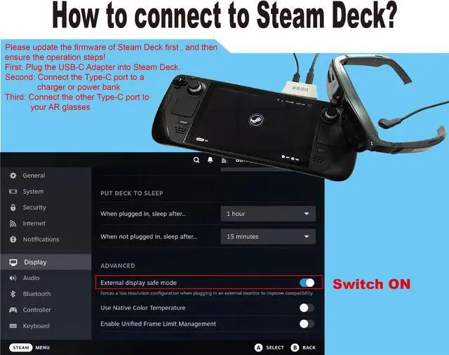 Alt view image 5 of 5 - USB-C to Glasses and Charging Adapter, Charge and Play, Switch, Steam Deck. Suits RayNeo, XREAL, Rokid, Thunderbird and VITURE XR/AR Glasses