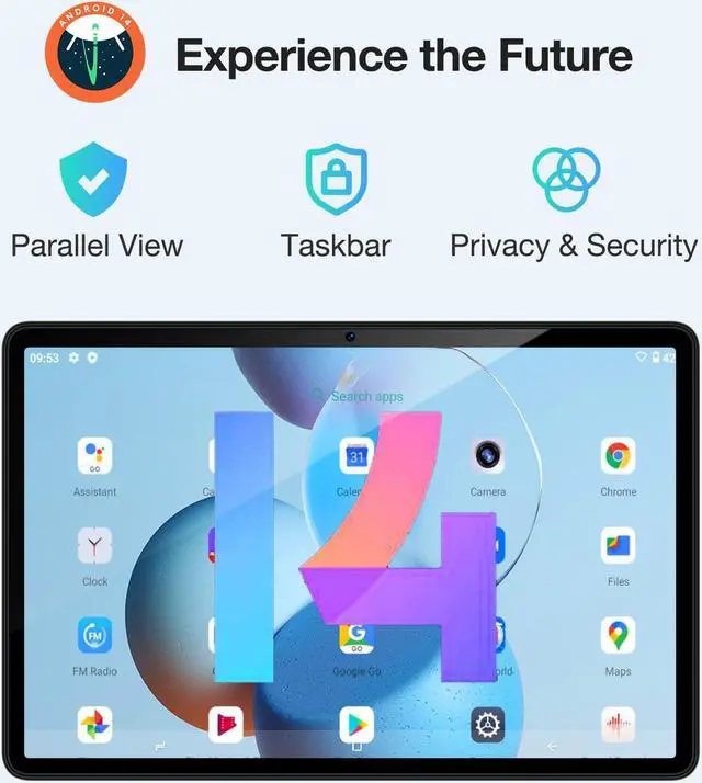 Alt view image 4 of 5 - DOOGEE T30E 11 inch Tablet,4G LTE Cellular Tablet with Android 14, 9 GB+128 GB/TF 1TB, Gaming Tablets with 8000mAh Battery, Widevine L1/5G WiFi/OTG/GPS/Face ID (Black)