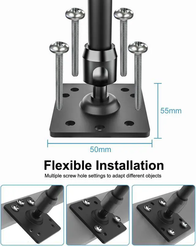 Alt view image 5 of 5 - woleyi Drill Base Tablet Mount for Truck - [Metal Long Arm] Heavy Duty Truck Tablet Holder Dashboard Car Mount for Commercial Vehicles, Semi Trucks, for 4.7-13" iPad Pro, Air, Mini, Galaxy Tab, Z Fold