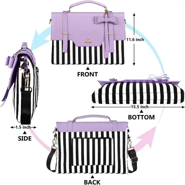 Alt view image 5 of 5 - MATEIN Laptop Tote Bag for Women, 15.6 inch Cute Computer Sleeve Case Briefcase with RFID Pocket for Nurse Teacher, Lightweight Messenger Carrying Shoulder Handbag, Sister Gift for Office Work, Purple