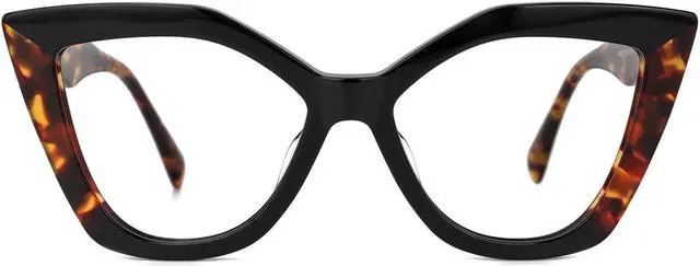 Main image of Zeelool Stylish Acetate Cat Eye Blue Light Blocking Glasses Computer Eyewear for Women Oversized Eyeglasses Spitler ZJGA100148-01 Black-Tortoise