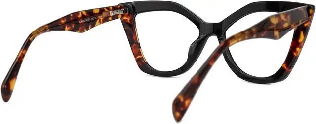 Alt view image 5 of 5 - Zeelool Stylish Acetate Cat Eye Blue Light Blocking Glasses Computer Eyewear for Women Oversized Eyeglasses Spitler ZJGA100148-01 Black-Tortoise