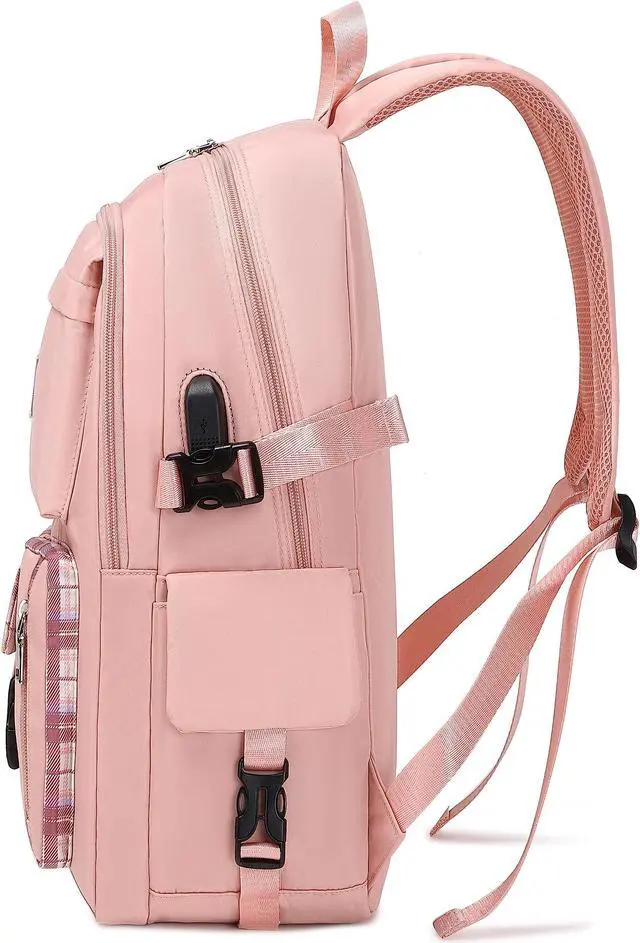 Alt view image 3 of 5 - Acmebon Girl Roomy Fashion Laptop Backpack Casual Daily Backpack for Women Pink
