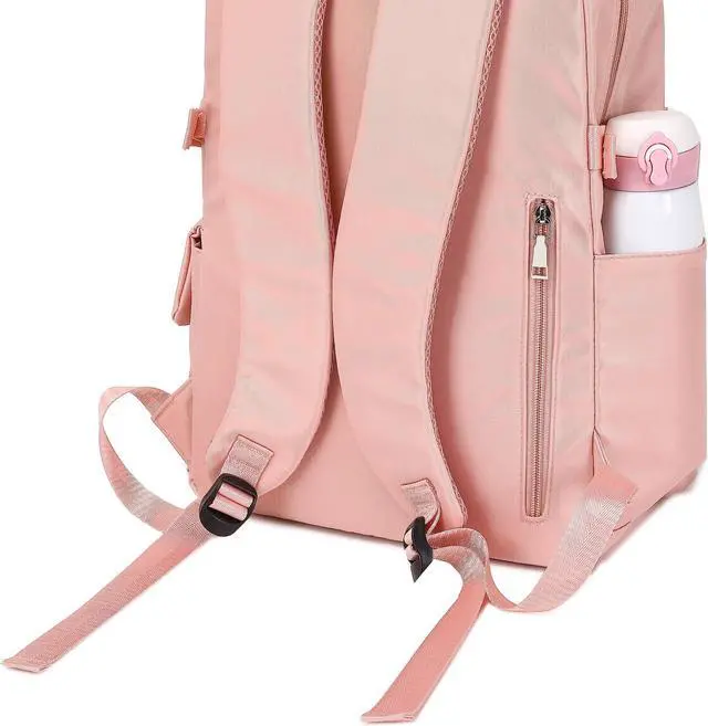 Alt view image 5 of 5 - Acmebon Girl Roomy Fashion Laptop Backpack Casual Daily Backpack for Women Pink