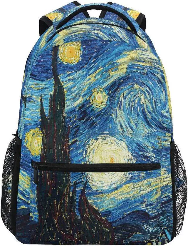 Main image of ALAZA Galaxy Starry Night Sky Van Gogh Large Backpack Personalized Laptop iPad Tablet Travel School Bag with Multiple Pockets