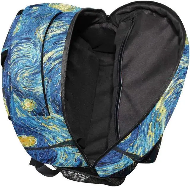 Alt view image 4 of 5 - ALAZA Galaxy Starry Night Sky Van Gogh Large Backpack Personalized Laptop iPad Tablet Travel School Bag with Multiple Pockets