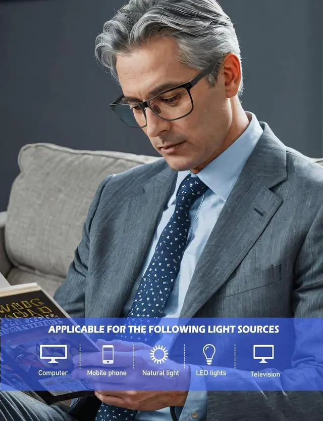 Alt view image 2 of 5 - ANYLUV Reading-Glasses-Men Mens Reading Glasses: Blue Light Reader Glasses Carbon Fiber Computer Screen Blocking Glasses