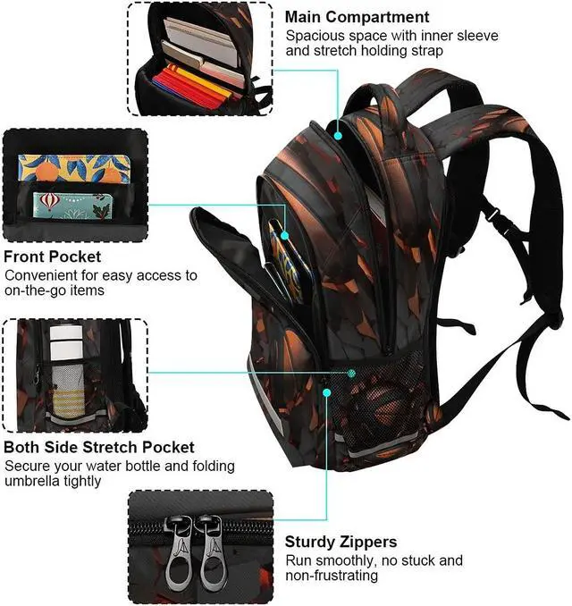 Alt view image 5 of 5 - YoCosy Art Painting Sport Basketball Crash Backpack School Bookbag Laptop Purse Casual Daypack for Teen Girls Women Boys Men College Travel