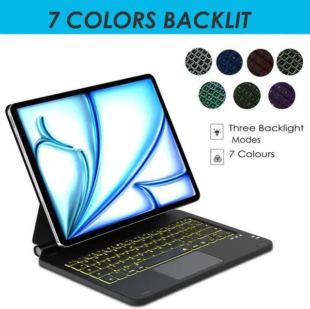 Alt view image 4 of 5 - baaaq Magnetic Keyboard case for iPad Air 11-inch (M2) 2024 & iPad Pro 11 inch (4th/3rd/2nd/1st Gen), Multi-Touch Trackpad, Floating Cantilever Stand,Backlit Wireless Keyboard