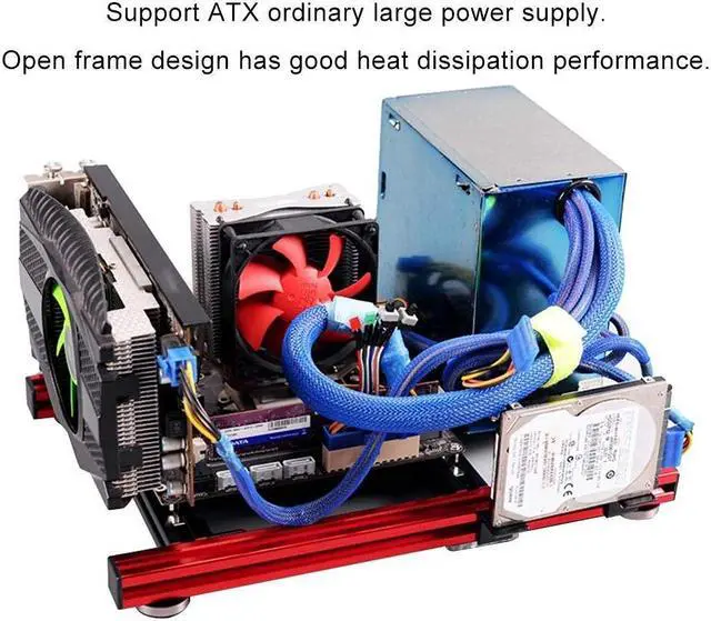 Alt view image 2 of 5 - Open Frame Chassis,DIY Mini Open Aluminum Alloy Frame ITX Motherboard PC Computer Case,Made of 20 20 Aluminum Alloy,Support ATX Ordinary Large Power Provide