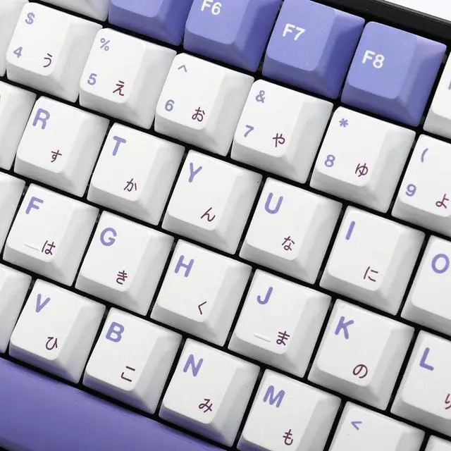 Alt view image 5 of 5 - BGKYPRO Rabbit Theme Keycaps-Thermal Sublimation PBT Keycap Set,Japanese Radical, for Mechanical Keyboards, Full 135 Key Set, Cherry Profile, English (US) Layout-Purple White
