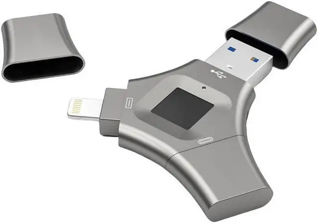 Main image of BesVitalLife Fingerprint 256GB USB 3.0 Flash Drive for iPhone - High-Speed Secure Thumb Drive with Fingerprint Encryption, Portable Metal Case