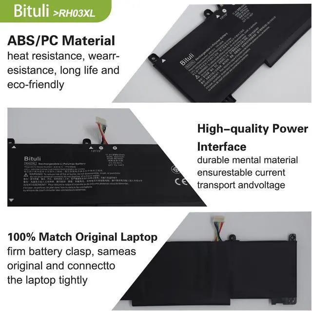 Alt view image 3 of 5 - Bituli RH03XL M02027-005 Battery for HP ProBook 430 440 445 450 630 640 650 G8 Series HSTNN-IB9Q HSTNN-OB1T HSTNN-DB0B HSTNN-UB7X M01524-2B1 M01524-AC1 M01524-1D1 45Wh