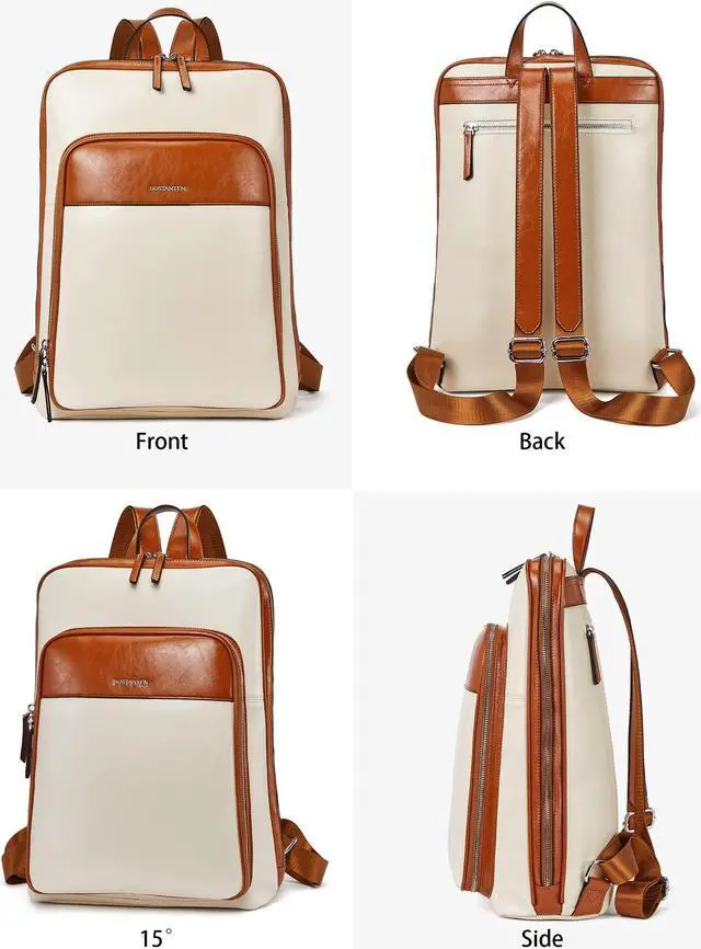 Alt view image 5 of 5 - BOSTANTEN Leather Laptop Backpack for Women 15.6 inch Computer Bag Travel Work Daypack Large Size Bag