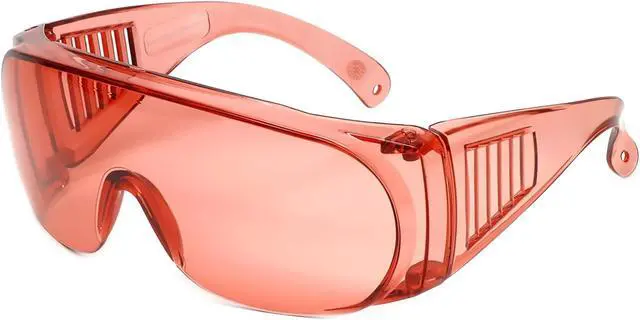 Alt view image 2 of 4 - Calabria 1003 3 Pack FL41 Pink Fitover Safety Glasses Wear Over Prescription Glasses, Migraine Glasses FL-41 Light Sensitivity Women Men Indoor Outdoor Blue Light Blocker Over Glasses Eye Protection