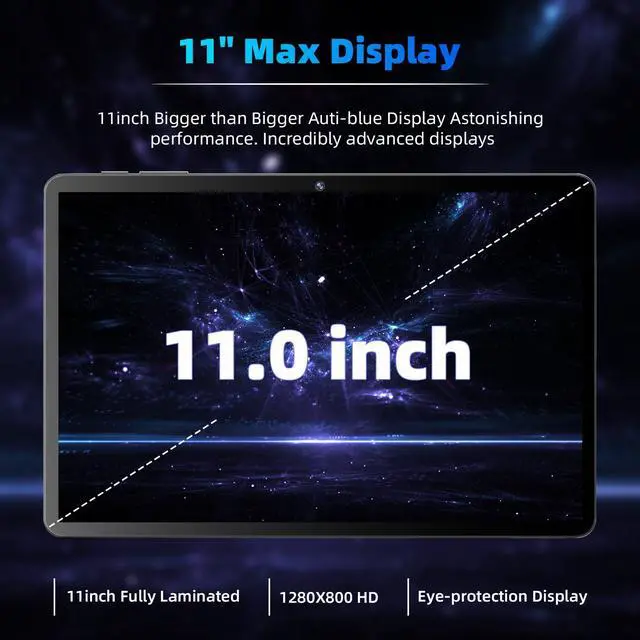 Alt view image 5 of 5 - 2025 Upgraded Android 14 Tablet, 11inch Tablet PC,Support Face Unlock, Octa-core CPU,12GB+128GB+1TB Expand, 8000mAh Big Battery, 18W Fast Charging, WiFi6, BT5.0,Touchscreen Display Tableta with Case