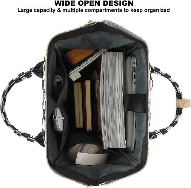 Alt view image 3 of 5 - Dezcrab Laptop Backpack for Women, College Bookbag School Backpack Work Business Travel 15.6 Inch Computer Backpacks (Marble Checkered)