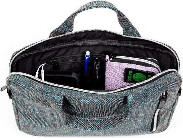 Alt view image 5 of 5 - DIME BAGS Side Hustler | Hemp Computer Bag | Padded Commuter Shoulder Bag (15 inch, Aqua)
