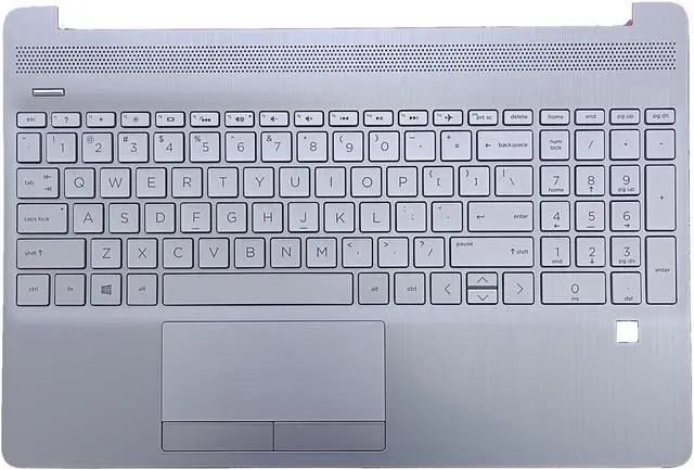 Main image of D-KXCPELE Laptop Replacement-Upper Case Palmrest & Backlit Keyboard Touchpad Assembly for HP 15S-DY,15S-DW,15S-DU Models in Natural Silver with Fingerprint Reader P/N:L52154-001