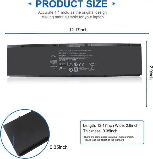 Alt view image 2 of 5 - E7440 E7450 3RNFD Battery for Dell Latitude E7440 E7450 E7420 14 7000 7440 7450, 34GKR G0G2M PFXCR F38HT G95J5 T19VW 909H5 0909H5 451-BBFT 451-BBFV 451-BBFY E225846 5K1GW 0G95J5 Laptop Notebook