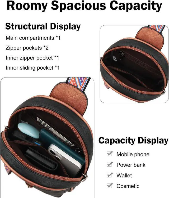 Alt view image 4 of 5 - FADEON Sling Bag for Women and Leather Laptop Backpack