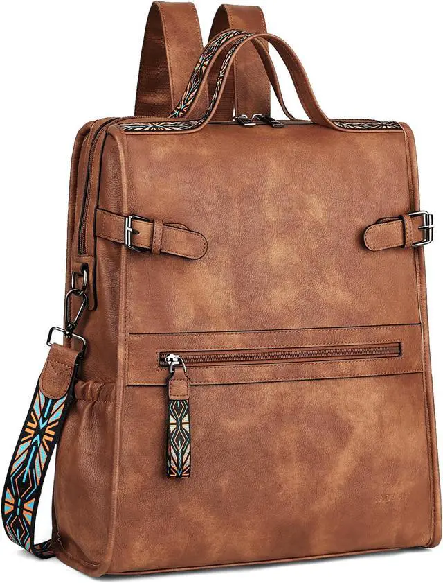 Alt view image 3 of 5 - FADEON Sling Bag for Women and Leather Laptop Backpack