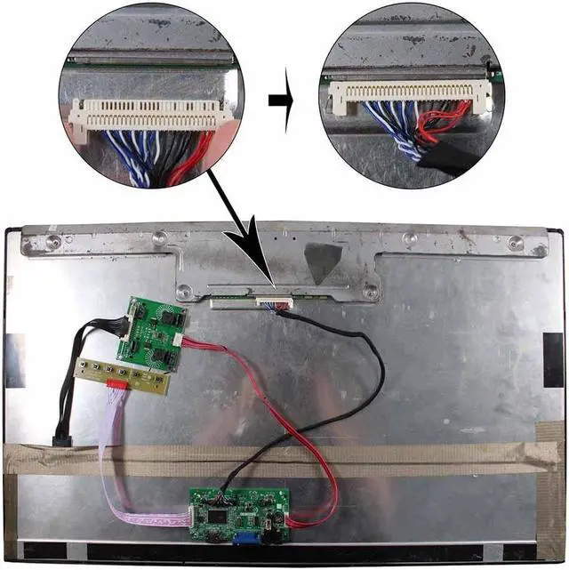Alt view image 3 of 5 - FanyiTek VGA Controller Board eDP for 27 inch 2560x1440 2K LM270WQ1 SDA1 SDA2 30 pin WLED LCD Screen