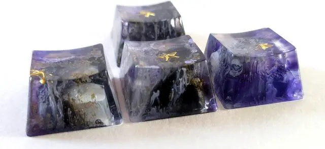 Main image of Custom Resin Galaxy Arrow Keycaps, Artisan Keycaps Set (OEM R1) for Cherry MX Mechanical Gaming Keyboards