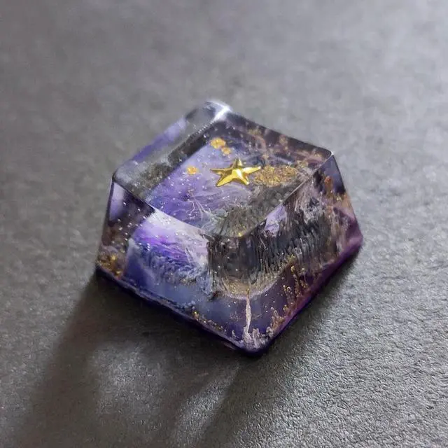 Alt view image 5 of 5 - Custom Resin Galaxy Arrow Keycaps, Artisan Keycaps Set (OEM R1) for Cherry MX Mechanical Gaming Keyboards