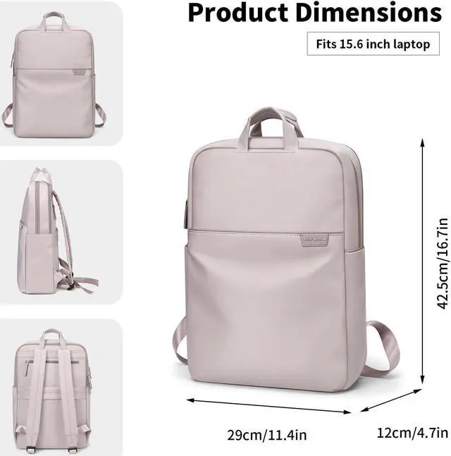 Alt view image 5 of 5 - GOLF SUPAGS Travel Laptop Backpack for Women Anti Theft Slim Durable College Bookbag Business Computer Bag Fit 15.6Inch Notebook (Pinkish Grey, 15.6Inch)