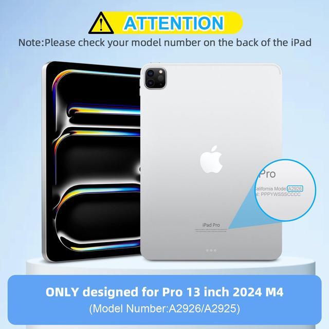 Alt view image 2 of 5 - GOOJODOQ Magic Keyboard Case for iPad Pro 13-inch(M4, 2024),Keyboard Case for iPad Pro 13 with Full Range of Touch Trackpad,7 Color Backlit for iPad Pro 13 Keyboard-White