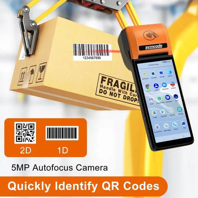 Alt view image 4 of 5 - PDA POS Receipt Printer 58mm Thermal Printer with Android12 OS 5.5" inch Touch Screen.Scan 2D/QR barcodes. Support 4G:FDD-LTE,TD-LTE 3G: WCDMA 2G: GSM,GPRS Hot spot Bluetooth 3GB Ram +16GB ROM