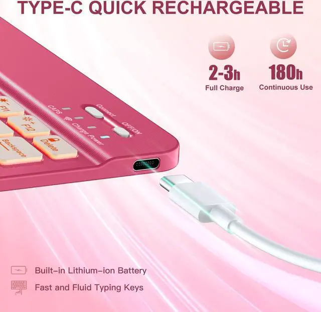 Alt view image 3 of 5 - Harvopu Compatible for iPad Air 11-inch/ 10.9" Air 5th 4th Generation Case with Keyboard - Backlit Detachable, Folio Cover with Pencil Holder for iPad Air 11 Inch M3/M2, Air 5/ Air 4 (Watermelon)