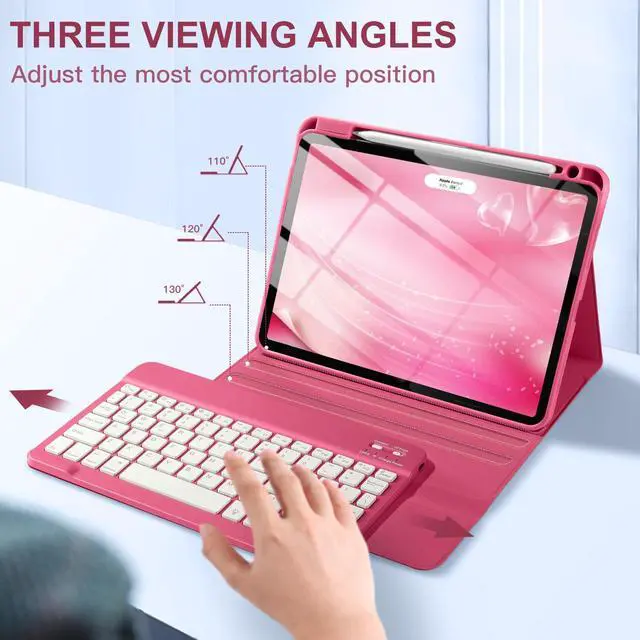 Alt view image 5 of 5 - Harvopu Compatible for iPad Air 11-inch/ 10.9" Air 5th 4th Generation Case with Keyboard - Backlit Detachable, Folio Cover with Pencil Holder for iPad Air 11 Inch M3/M2, Air 5/ Air 4 (Watermelon)