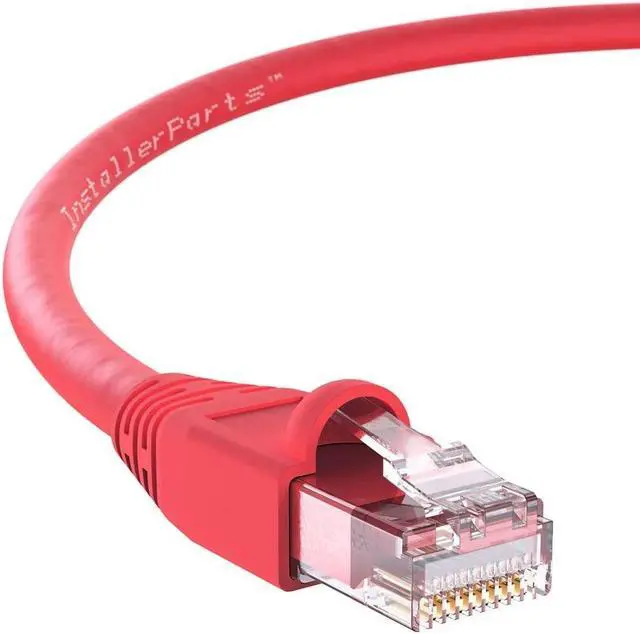Main image of InstallerParts Ethernet Cable CAT6A Cable UTP Booted 50 FT - Red - Professional Series - 10Gigabit/Sec Network/High Speed Internet Cable, 550MHZ