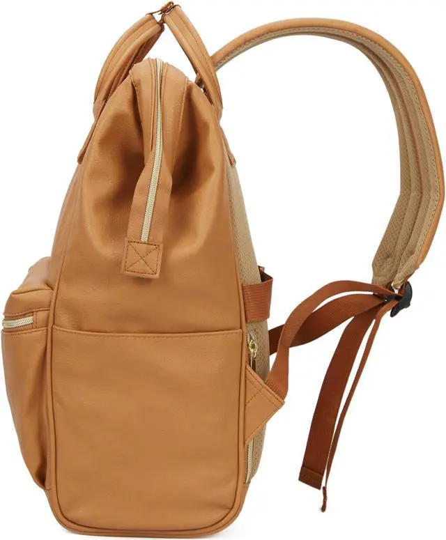Alt view image 3 of 5 - Kah&Kee Leather Backpack for Women and Men 16-inch Laptop Bag | Teacher Professional, Diaper Bag Backpack, Ideal for Work, School, Nurse, College & Travel (Camel Beige, Large)